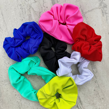 Hair scrunchies made from scraps