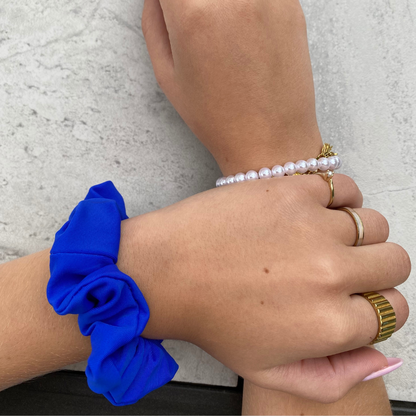 Hair scrunchies made from scraps