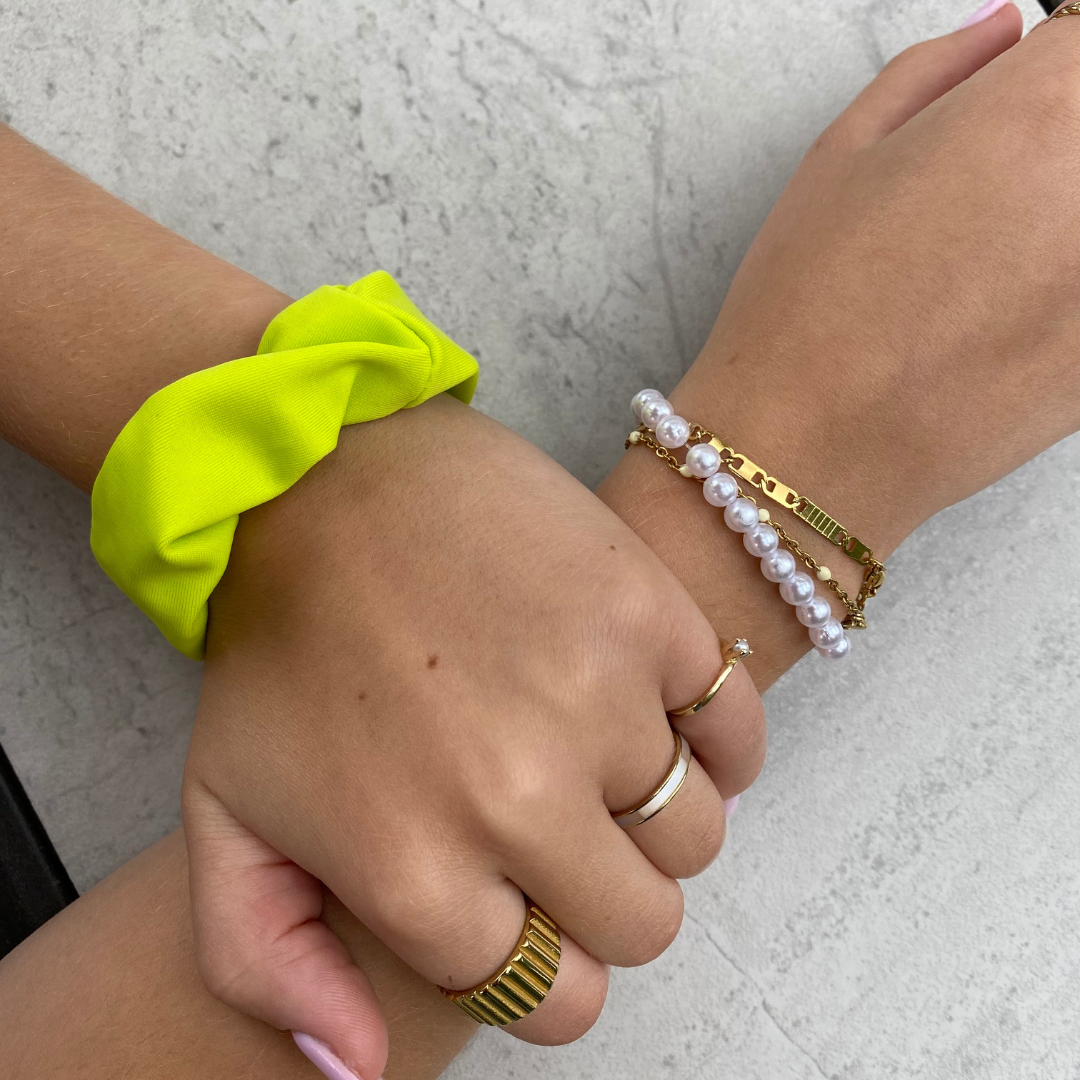 Hair scrunchies made from scraps