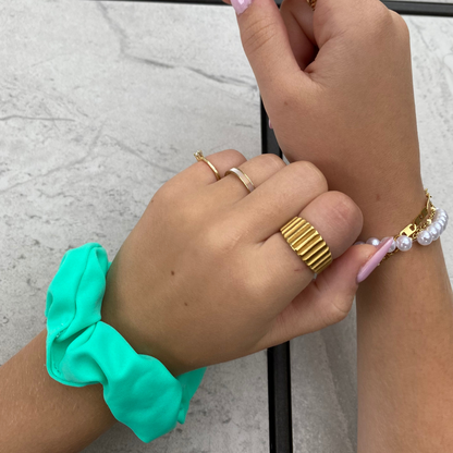 Hair scrunchies made from scraps