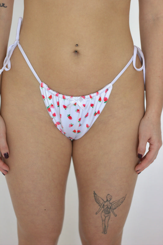 Bas de maillot de bain tanga - Florence en fraises